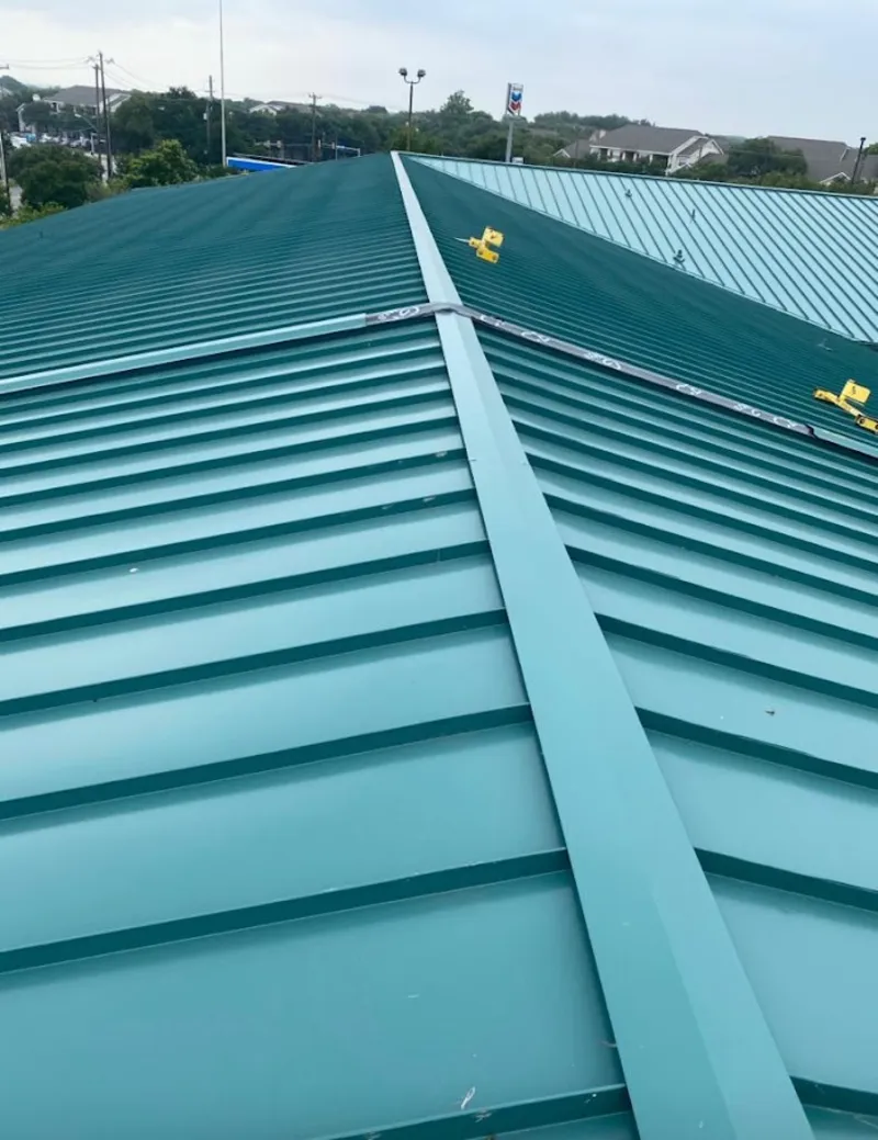 Green commercial metal roof ridge and valley for Metal Roof Repair in Aloha